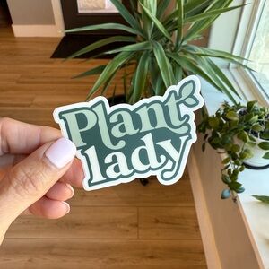 Green 'Plant Lady' Vinyl Sticker